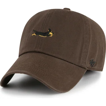 47 Brand Curved Brim Clean Up Dog Base Runner Icon Brown Adjustable Cap
