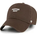 47-brand-curved-brim-coffee-hat-phrase-clean-up-base-runner-icon-brown-adjustable-cap