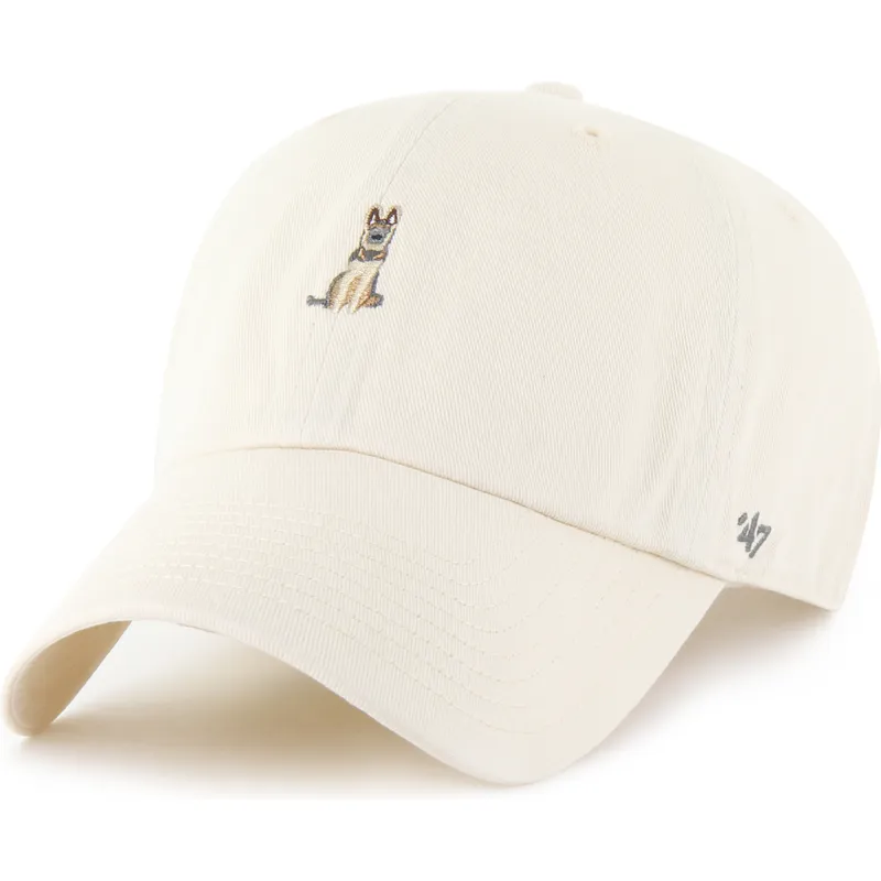 47-brand-curved-brim-clean-up-dog-base-runner-icon-beige-adjustable-cap