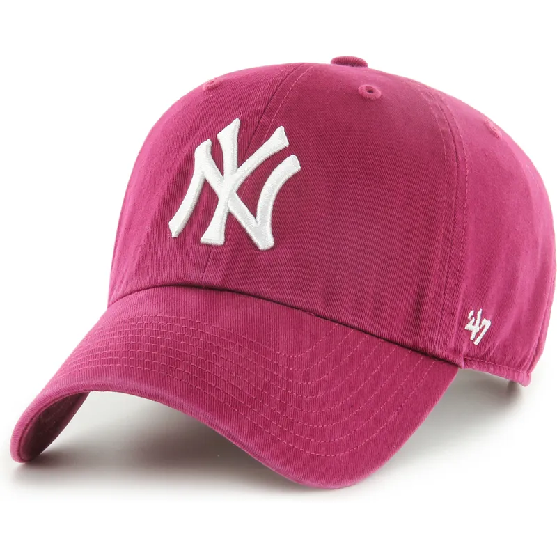 47-brand-curved-brim-clean-up-galaxy-new-york-yankees-mlb-red-adjustable-cap