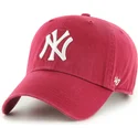 47-brand-curved-brim-clean-up-new-york-yankees-mlb-dark-red-adjustable-cap