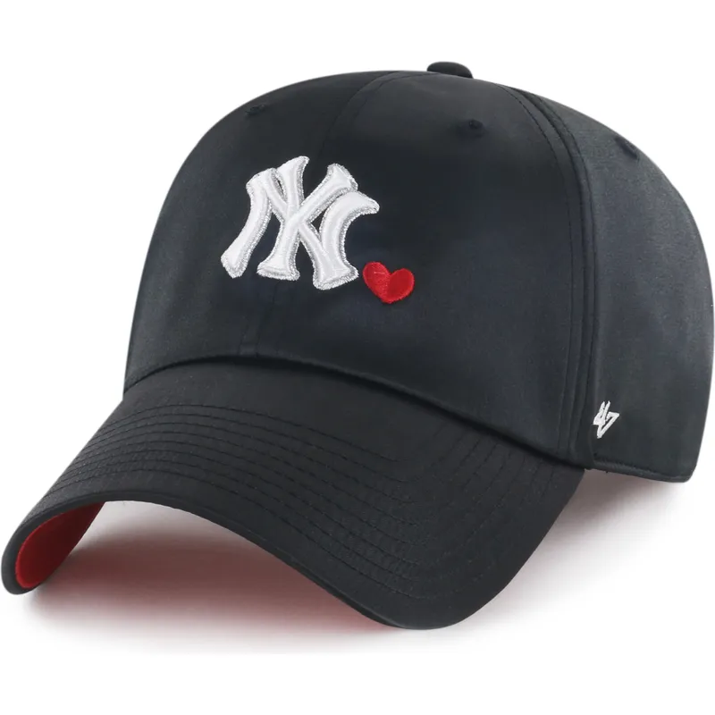 47-brand-curved-brim-clean-up-with-love-new-york-yankees-mlb-black-adjustable-cap
