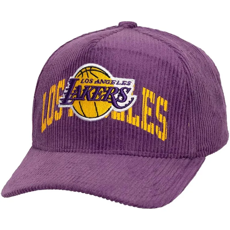mitchell-ness-curved-brim-arch-stamp-pro-los-angeles-lakers-nba-purple-snapback-cap