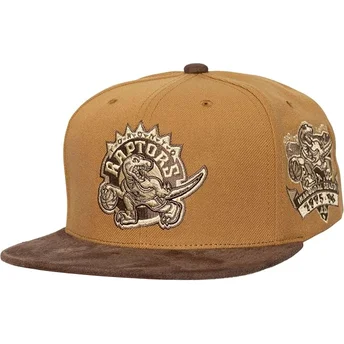 Mitchell & Ness Flat Brim Coffee Strapback Toronto Raptors NBA Brown Adjustable Cap