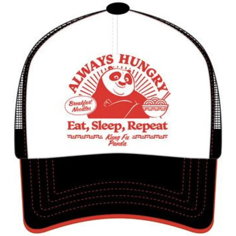 capslab-po-always-hungry-kfp-takb-kung-fu-panda-white-and-black-trucker-hat