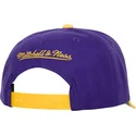 mitchell-ness-curved-brim-team-script-20-pro-los-angeles-lakers-nba-purple-and-yellow-snapback-cap