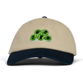 Pica Pica Curved Brim Tennisballs Beige and Navy Blue Adjustable Cap
