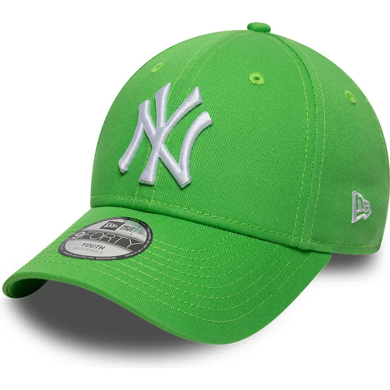new-era-curved-brim-youth-9forty-essential-new-york-yankees-mlb-green-adjustable-cap