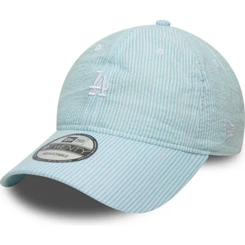 New Era Curved Brim 9TWENTY Seersucker Los Angeles Dodgers MLB Blue Adjustable Cap