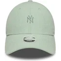 new-era-curved-brim-women-9forty-mini-cord-new-york-yankees-mlb-green-adjustable-cap