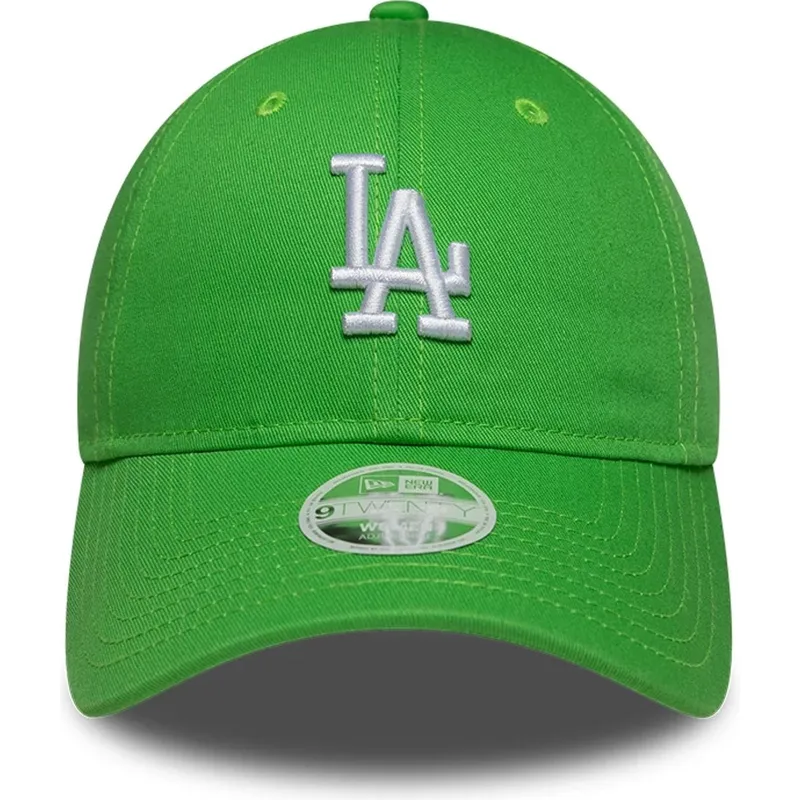 new-era-curved-brim-women-9twenty-league-essential-midi-los-angeles-dodgers-mlb-green-adjustable-cap
