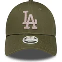 new-era-curved-brim-women-9forty-metallic-los-angeles-dodgers-mlb-green-adjustable-cap