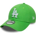 new-era-curved-brim-white-logo-9forty-league-essential-los-angeles-dodgers-mlb-light-green-adjustable-cap