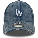 new-era-curved-brim-9forty-acid-wash-denim-los-angeles-dodgers-mlb-blue-adjustable-cap