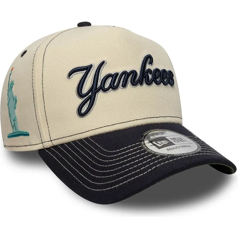 new-era-curved-brim-e-frame-city-icon-new-york-yankees-mlb-beige-and-navy-blue-snapback-cap