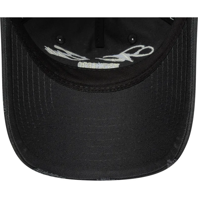 new-era-curved-brim-9twenty-wash-distress-a-frame-black-adjustable-cap