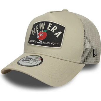 New Era A Frame Summer Patch Beige Trucker Hat