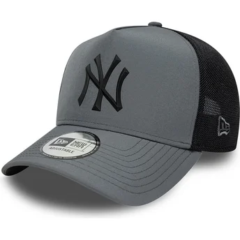New Era Black Logo A Frame Sport New York Yankees MLB Grey Trucker Hat