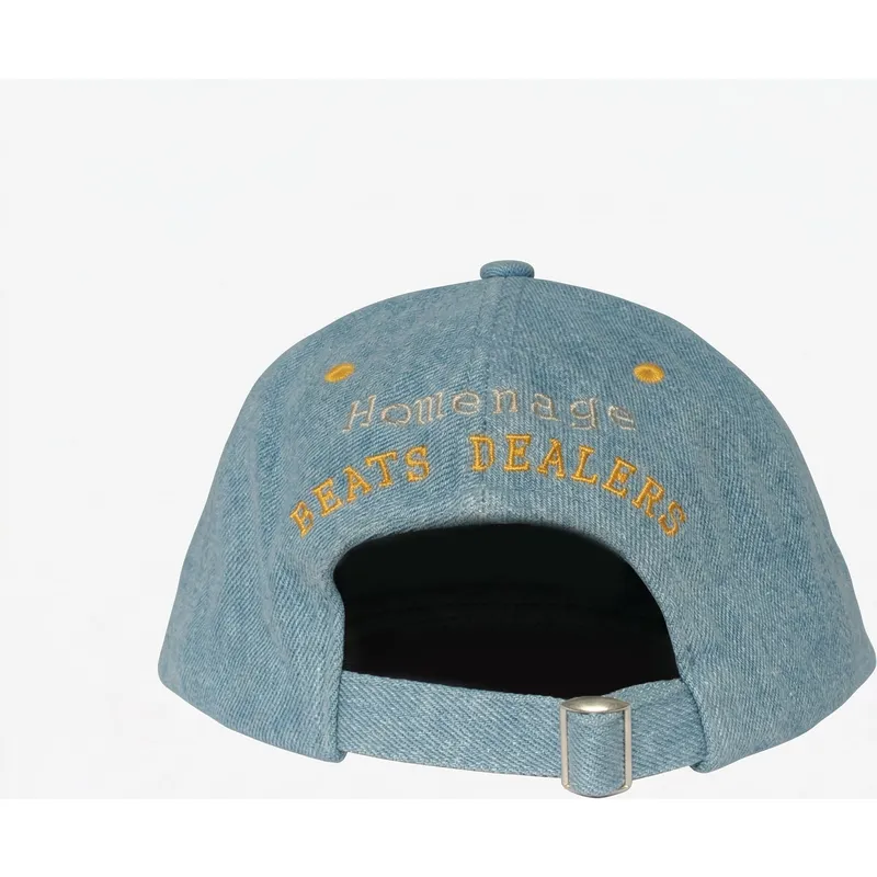 homenage-curved-brim-denim-records-music-shapes-identity-the-90s-blue-adjustable-cap