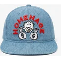 homenage-flat-brim-denim-money-music-shapes-identity-the-snap-blue-snapback-cap
