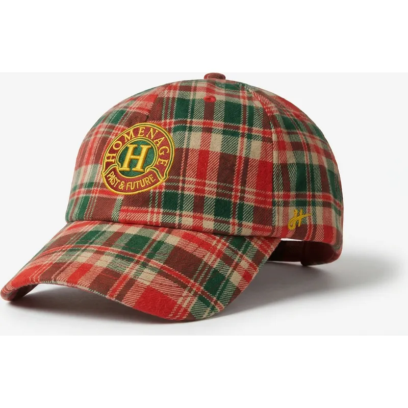 homenage-curved-brim-plaid-resort-sport-the-90s-multicolor-adjustable-cap