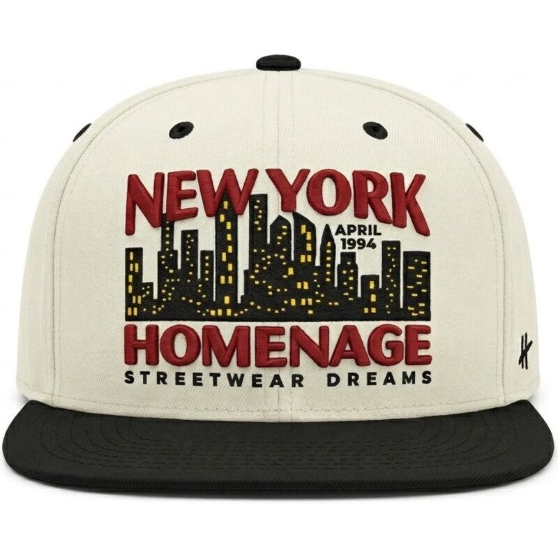 homenage-flat-brim-nysky-skylines-the-snap-beige-and-black-snapback-cap