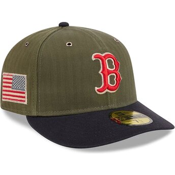 New Era Curved Brim 59FIFTY Pre-Curved American Herringbone Boston Red Sox MLB Green Fitted Cap