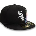 new-era-flat-brim-59fifty-floral-chicago-white-sox-mlb-black-fitted-cap