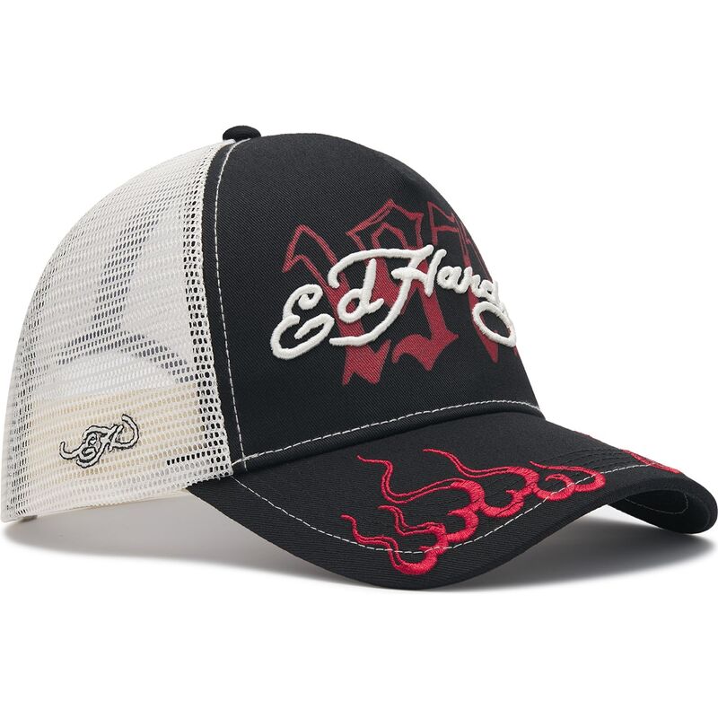 ed-hardy-1971-black-beige-and-red-trucker-hat
