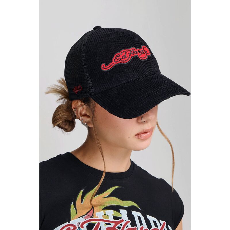 ed-hardy-embroidery-applique-cord-black-trucker-hat ed-hardy-embroidery-applique-cord-black-trucker-hat