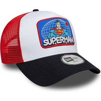 New Era Youth Superman A Frame Patch DC Comics Multicolor Trucker Hat