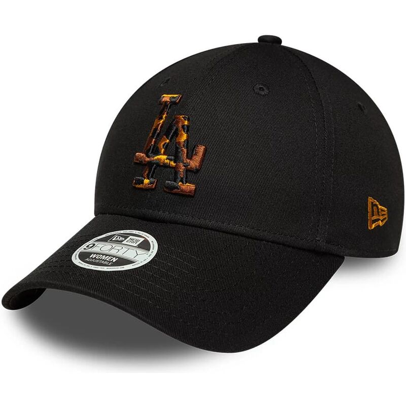 new-era-curved-brim-women-9forty-tort-infill-los-angeles-dodgers-mlb-black-adjustable-cap