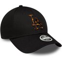new-era-curved-brim-women-9forty-tort-infill-los-angeles-dodgers-mlb-black-adjustable-cap