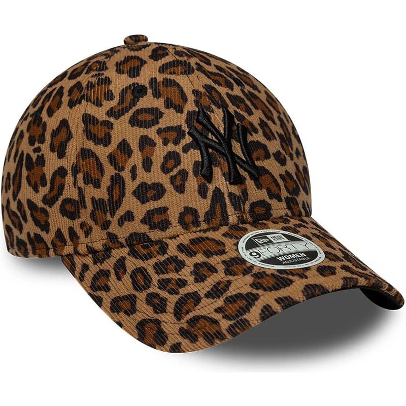 new-era-curved-brim-women-black-logo-9forty-leopard-cord-new-york-yankees-mlb-leopard-adjustable-cap