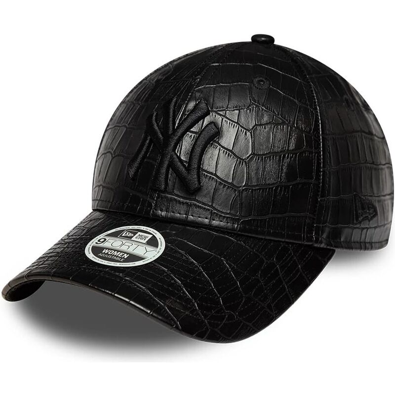 new-era-curved-brim-women-black-logo-9forty-pu-pattern-new-york-yankees-mlb-black-adjustable-cap new-era-curved-brim-women-black-logo-9forty-pu-pattern-new-york-yankees-mlb-black-adjustable-cap