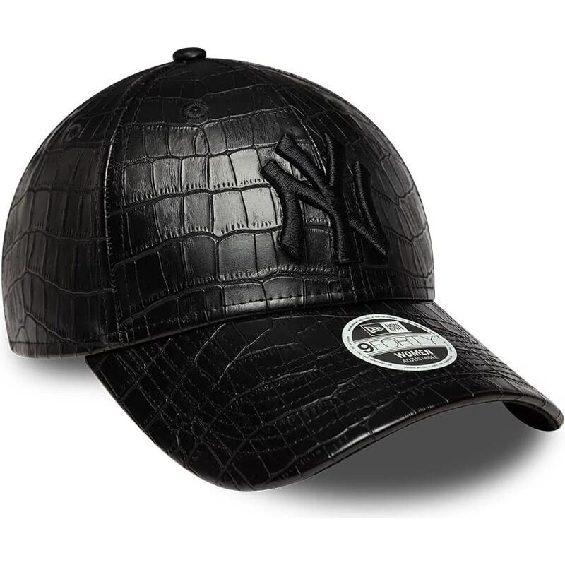 new-era-curved-brim-women-black-logo-9forty-pu-pattern-new-york-yankees-mlb-black-adjustable-cap new-era-curved-brim-women-black-logo-9forty-pu-pattern-new-york-yankees-mlb-black-adjustable-cap