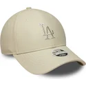 new-era-curved-brim-women-9forty-m-crown-pu-diamante-los-angeles-dodgers-mlb-beige-snapback-cap-with-beige-logo