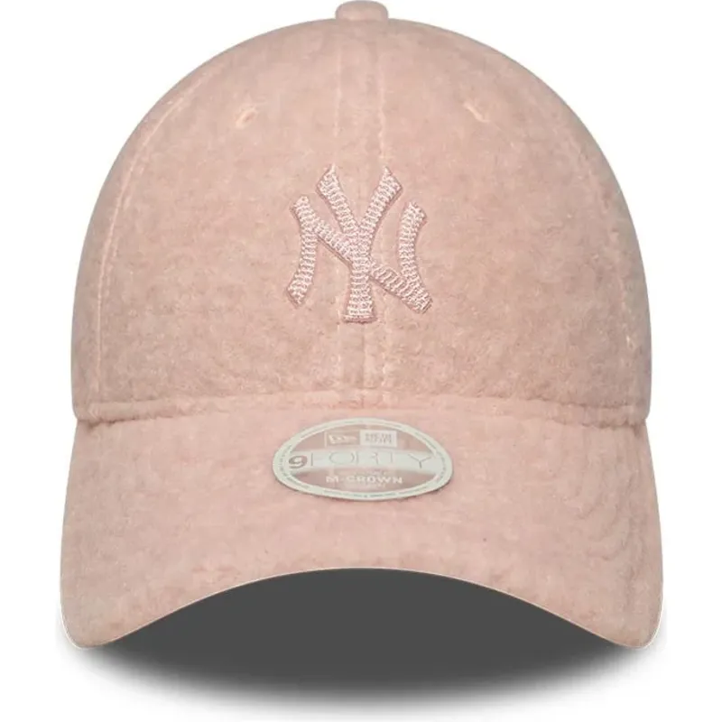new-era-curved-brim-women-pink-logo-9forty-m-crown-winter-borg-new-york-yankees-mlb-pink-snapback-cap