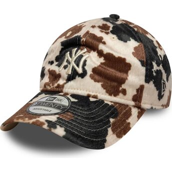 New Era Curved Brim 9TWENTY Animal Print New York Yankees MLB Brown Adjustable Cap