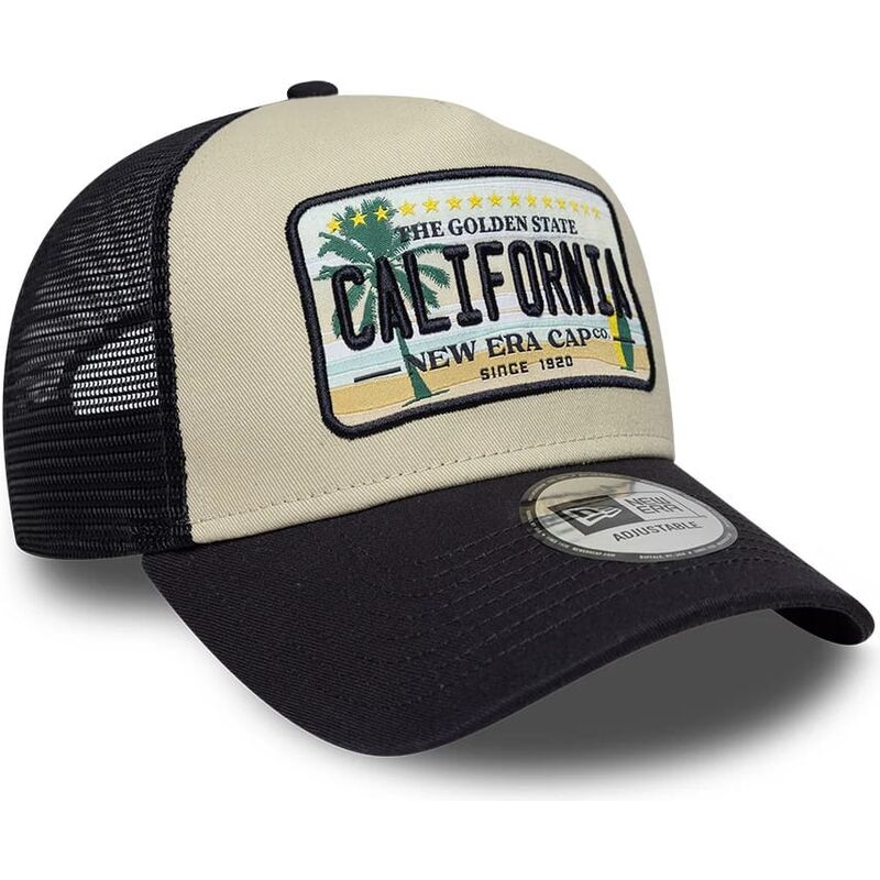 new-era-california-a-frame-license-plate-beige-and-navy-blue-trucker-hat