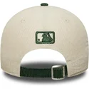 new-era-curved-brim-green-logo-9forty-m-crown-cord-los-angeles-dodgers-mlb-beige-and-green-snapback-cap