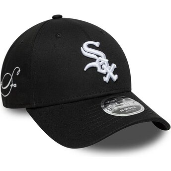 New Era Curved Brim 9FORTY M-Crown Side Script Chicago White Sox MLB Black Snapback Cap