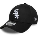 new-era-curved-brim-9forty-m-crown-side-script-chicago-white-sox-mlb-black-snapback-cap