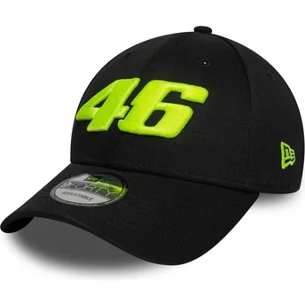 New Era Curved Brim 9FORTY Wordmark Valentino Rossi VR46 MotoGP Black Adjustable Cap