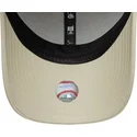 new-era-curved-brim-brown-logo-9forty-faux-pony-infill-los-angeles-dodgers-mlb-beige-adjustable-cap