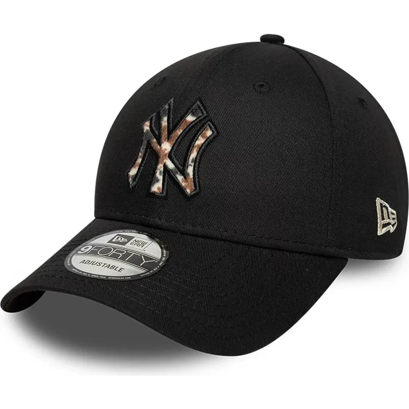 new-era-curved-brim-brown-logo-9forty-faux-pony-infill-new-york-yankees-mlb-black-adjustable-cap new-era-curved-brim-brown-logo-9forty-faux-pony-infill-new-york-yankees-mlb-black-adjustable-cap