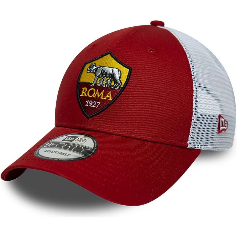 new-era-9forty-league-associazione-sportiva-roma-serie-a-red-and-white-adjustable-trucker-hat new-era-9forty-league-associazione-sportiva-roma-serie-a-red-and-white-adjustable-trucker-hat