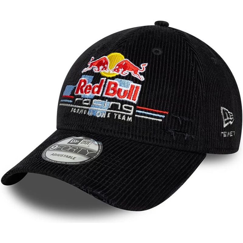 new-era-curved-brim-9forty-distressed-cord-red-bull-racing-formula-1-black-adjustable-cap