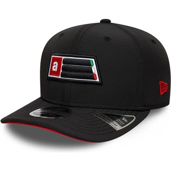New Era Curved Brim 9SEVENTY Stretch Snap Patch Aprilia Piaggio Black Snapback Cap