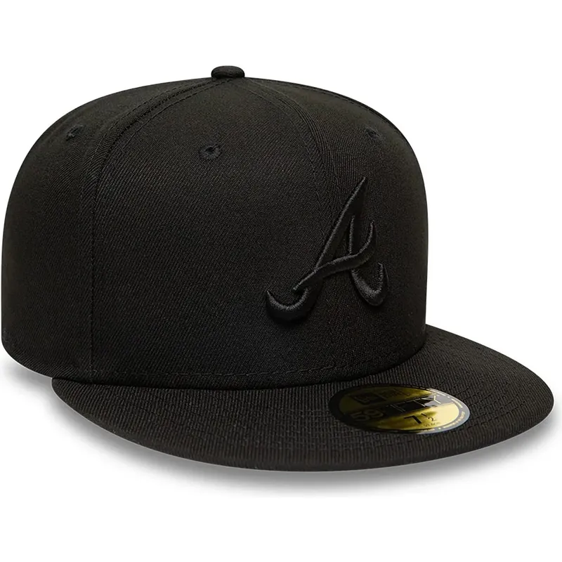 new-era-flat-brim-black-logo-59fifty-atlanta-braves-mlb-black-fitted-cap